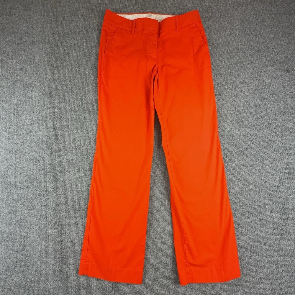 J.Crew Chino Pants Womens 8R Orange Stretch Twill Straight Casual Work Career